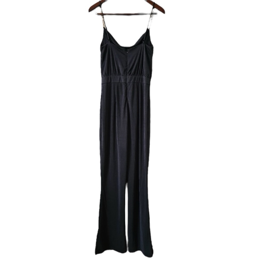 Jason Wu Emmett Black Cowl Neck Jumpsuit Size M Jewel Straps Dressy - Picture 5 of 13
